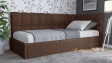 Тапицирано легло 90/200 Борко с включен матрак Бонел 90/200 кафяв - изглед 1