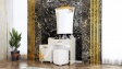 Тоалетка Шехерезада бял гланц с мрамор - изглед 1