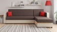 Ъглов диван Макси универсален ъгъл кафяв с бежова кожа - изглед 2