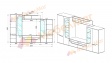 Секция Франческа с LED осветление бяло гланц с дъб дакота - изглед 3