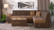 Ъглов диван Астра с посока кафяв със светло кафяво - изглед 1