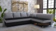 Ъглов диван Дивна с посока черен със сиво - изглед 1