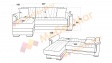Ъглов диван Нютън универсален ъгъл нейви със светло сиво - изглед 7