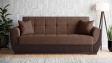 Диван Беланот триместни кафяв с кафява кожа - изглед 2