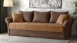 Диван Бени триместни кафяв със светло кафяво - изглед 1