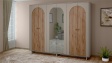 Гардероб Рена шесткрилни дъб кадис с пясъчен камък - изглед 1 - МебелМаг Гардероб Рена шесткрилни дъб кадис с пясъчен камък - изглед 1