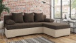 Ъглов диван Селин кафяв със светло кафяво - изглед 1
