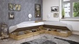 Ъглови легла 82/190 Селтик с включени матраци Бонел 82/190 келтски дъб със светло сиво - изглед 2