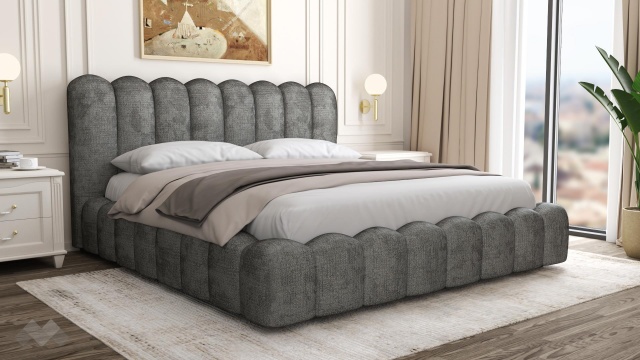 Тапицирана спалня 180/200 Алейна с включен матрак Sleep Nuvia 180/200 сив