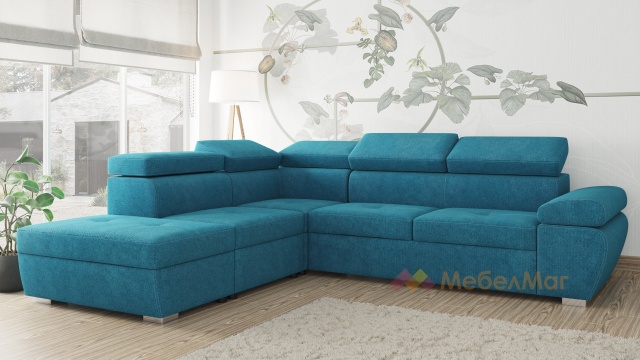 Ъглов диван Пунто с посока син