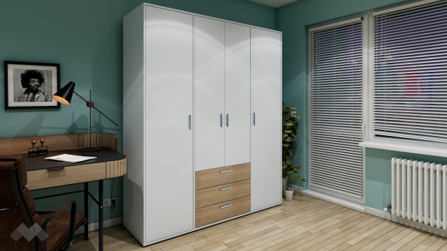 бяло гладко с дъб сонома