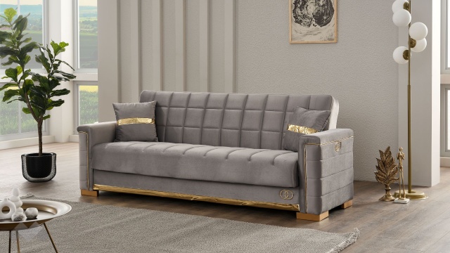 Диван Агра триместни сив - МебелМаг Диван Агра триместни сив