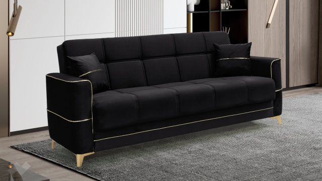 Диван Астон триместни черен