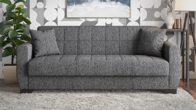 Диван Барато триместни сив - МебелМаг Диван Барато триместни сив