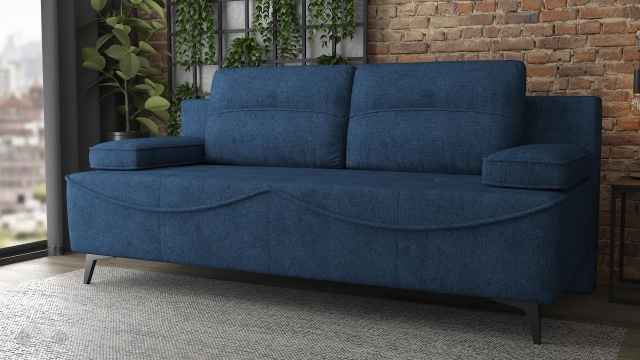 Диван Гретан триместни тъмно син