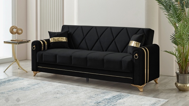 Диван Клара триместни черен
