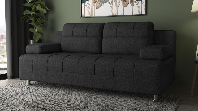 Диван Тори триместни тъмно сив