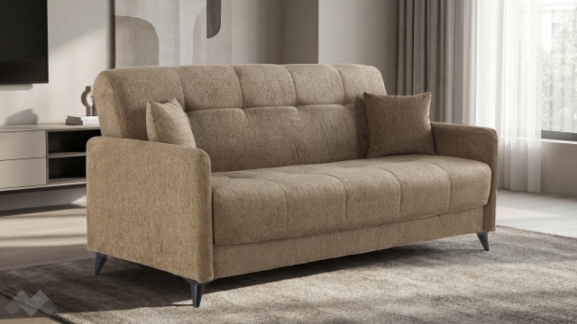 Диван Басел Покет триместни кафяв - МебелМаг Диван Басел Покет триместни кафяв