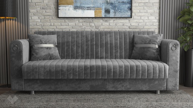 Диван Ваяна триместни сив - МебелМаг Диван Ваяна триместни сив