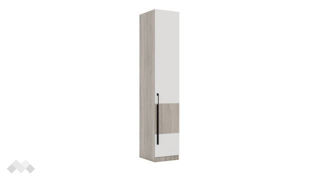 Гардероб Комо еднокрилни дъб ърбан ойстър с бяло