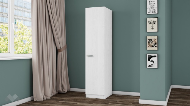 Гардероб Арго еднокрилни бял фладер - МебелМаг Гардероб Арго еднокрилни бял фладер