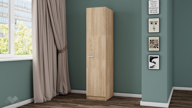 Гардероб Арго еднокрилни дъб сонома - МебелМаг Гардероб Арго еднокрилни дъб сонома