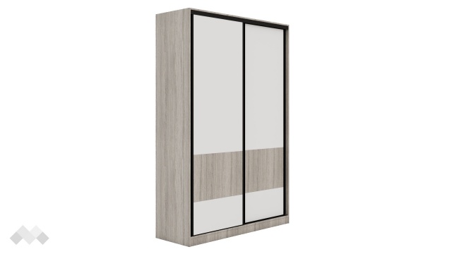 Гардероб Комо с плъзгащи врати дъб ърбан ойстър с бяло