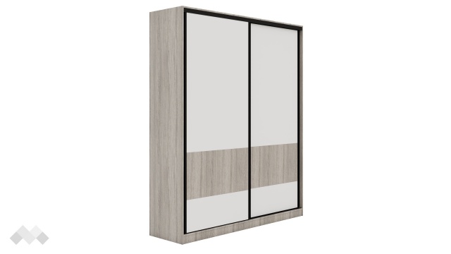 Гардероб Комо с плъзгащи врати дъб ърбан ойстър с бяло