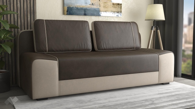 Канапе Тренд триместни кафяв с бежово - МебелМаг Канапе Тренд триместни кафяв с бежово