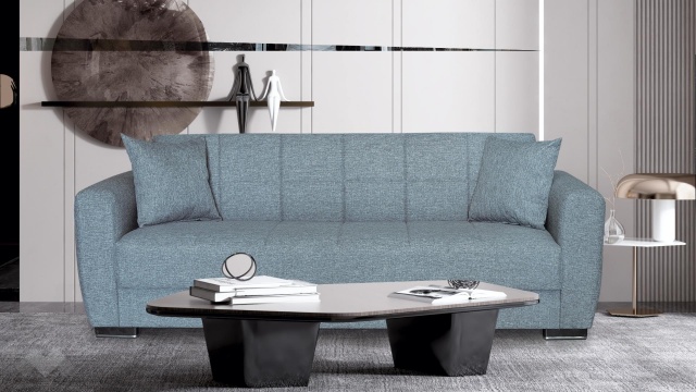 Диван Монца триместни сив - МебелМаг Диван Монца триместни сив