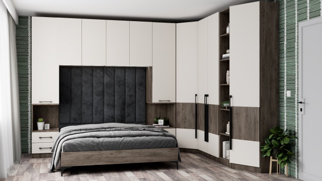 Спален комплект Комо К3 орех селект тъмен с кашмир