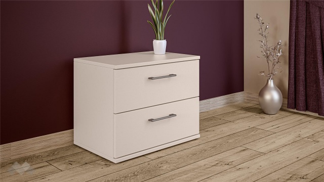 Нощен шкаф Керина памучно бежов с травертин