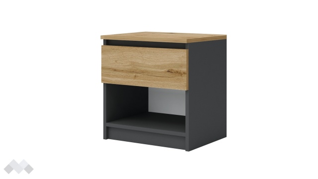 Нощен шкаф Борей дъб вотан светъл с антрацит