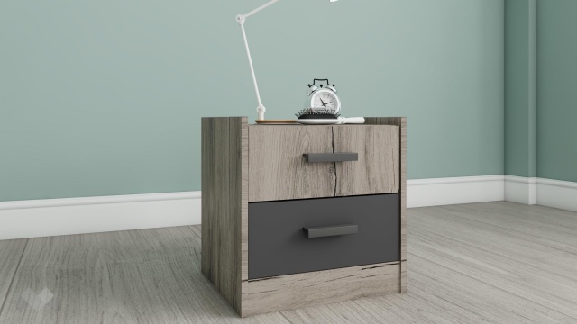 Нощен шкаф Спирит малта с антрацит - МебелМаг Нощен шкаф Спирит малта с антрацит