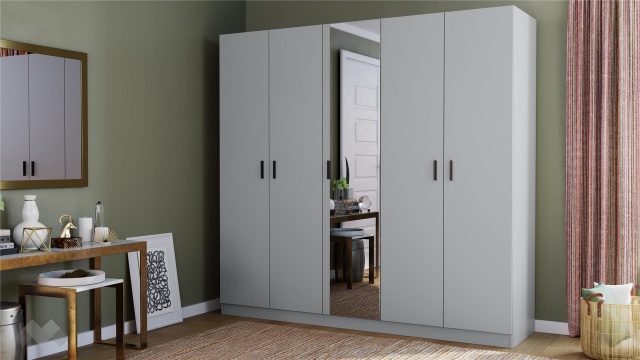 Гардероб Скай петкрилни нардо сив