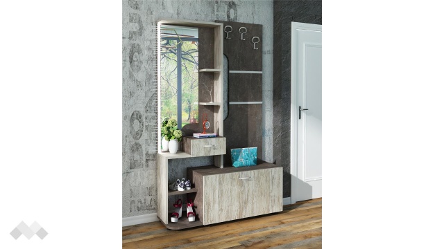 Портманто Бела тъмен бетон с дъб навара