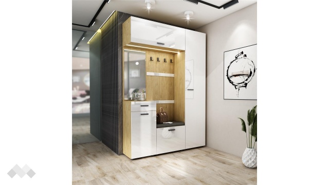 Портманто Еко златен дъб с бял гланц