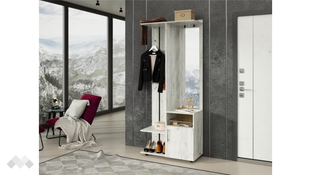 Портманто Фрига дъб крафт бял