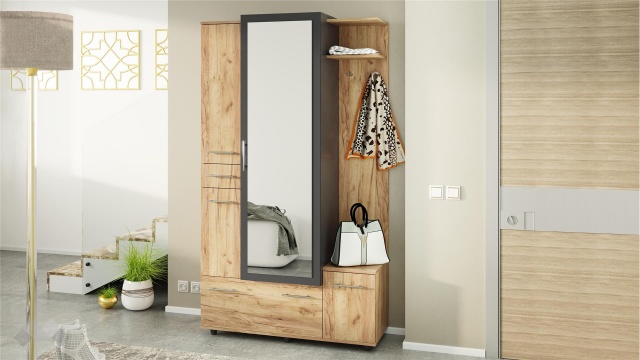 Портманто Медея златен дъб с антрацит