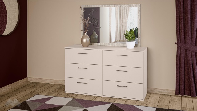 Скрин Керина памучно бежов с травертин - МебелМаг Скрин Керина памучно бежов с травертин