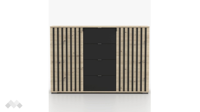 Скрин Верона дъб артисан с тъмен норвежки бор - МебелМаг Скрин Верона дъб артисан с тъмен норвежки бор