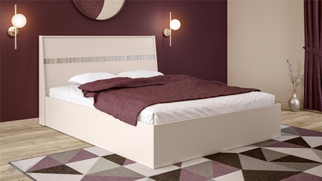 Спалня 160/200 Керина с включен матрак Бонел 160/200 памучно бежов с травертин - МебелМаг Спалня 160/200 Керина с включен матрак Бонел 160/200 памучно бежов с травертин