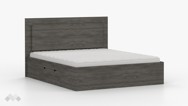 Спалня 160/200 Латте с включен матрак Бонел 160/200 тъмен норвежки бор - МебелМаг Спалня 160/200 Латте с включен матрак Бонел 160/200 тъмен норвежки бор