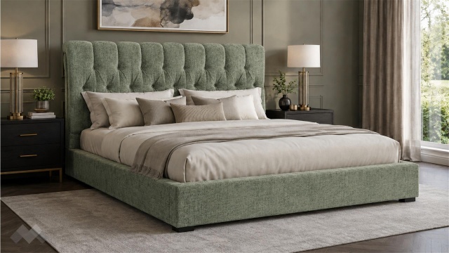 Тапицирана спалня 180/200 Деляра с включен матрак Sleep Nuvia 180/200 зелен