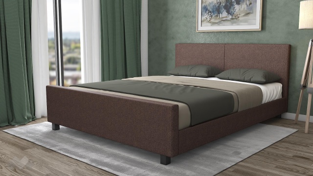 Тапицирана спалня 160/200 Елана с включен матрак Sleep Nuvia 160/200 кафяв
