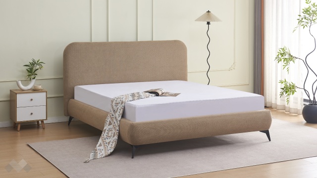 Тапицирана спалня 160/200 Елван с включен матрак Sleep Nuvia 160/200 бежов