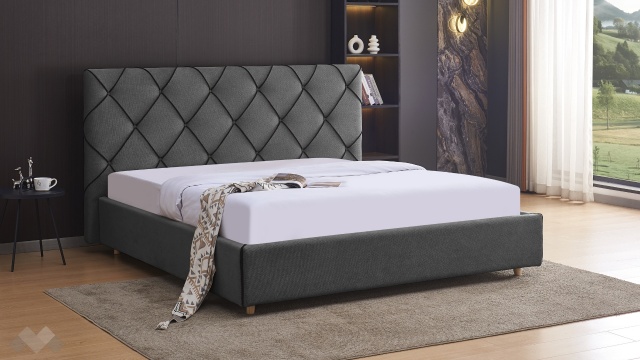 Тапицирана спалня 180/200 Фиора с включен матрак Sleep Nuvia 180/200 графит