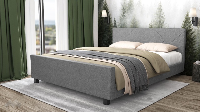 Тапицирана спалня 160/200 Нела с включен матрак Sleep Nuvia 160/200 сив