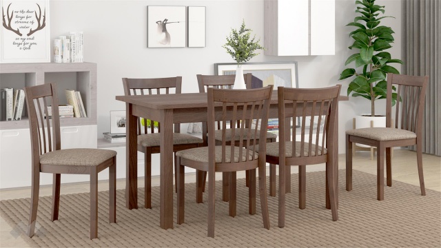 Трапезен комплект Нати L комплект със столове орех