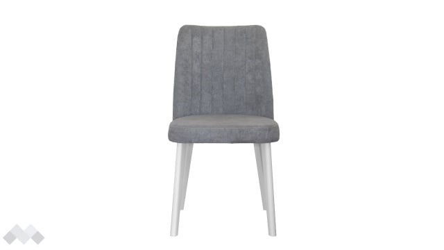 Трапезен стол Клариса сив с бяло